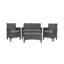 Tuinset met 2-zitsbank, fauteuils en tafeltje in rattan-look Malaga Kosten