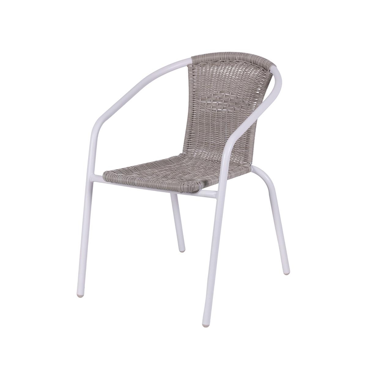 Gevlochten tuinstoel met armleuningen en stalen frame Tosai Aanbieding Gevlochten tuinstoel met armleuningen en stalen frame Tosai Aanbieding