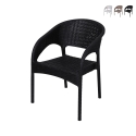 Tuinstoel met armleuningen van polypropyleen in rattan-look Zanzibar Aanbieding