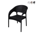 Tuinstoel met armleuningen van polypropyleen in rattan-look Zanzibar Aanbieding