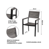 Amalfi tuinstoel in aluminium met armleuningen en houtlook latten Voorraad