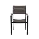 Amalfi tuinstoel in aluminium met armleuningen en houtlook latten Aanbod