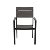 Amalfi tuinstoel in aluminium met armleuningen en houtlook latten Aanbod