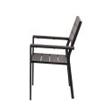 Amalfi tuinstoel in aluminium met armleuningen en houtlook latten Korting