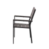 Amalfi tuinstoel in aluminium met armleuningen en houtlook latten Korting
