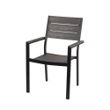 Amalfi tuinstoel in aluminium met armleuningen en houtlook latten Aanbieding