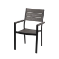 Amalfi tuinstoel in aluminium met armleuningen en houtlook latten Aanbieding