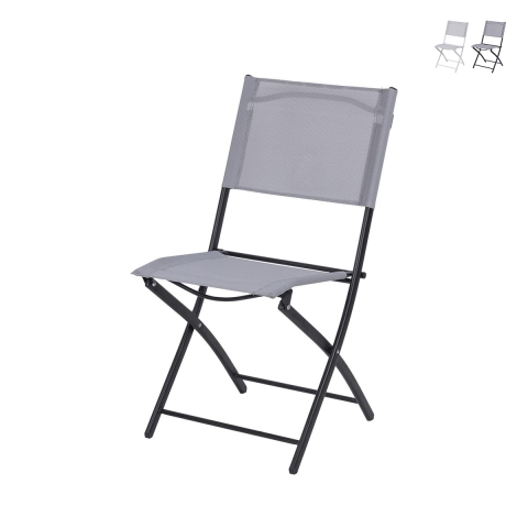Opvouwbare tuinstoel met ijzeren frame polyester PVC Maratea Aanbieding