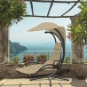Chaise longue hamac à bascule en acier avec coussin et pare-soleil Malibù Catalogue