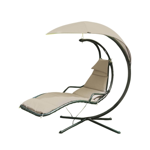 Chaise longue hamac à bascule en acier avec coussin et pare-soleil Malibù Promotion