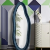 Blauw fluwelen wandspiegel met contouren 160x40x4cm Chanel Verkoop