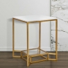 Table basse en métal doré avec plateau en marbre 47x47x60 Double Marble Vente
