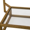 Table basse en métal doré avec plateau en marbre 47x47x60 Double Marble Réductions