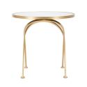 Table basse ronde en métal doré avec plateau en marbre 50x50,5 Mat Remises