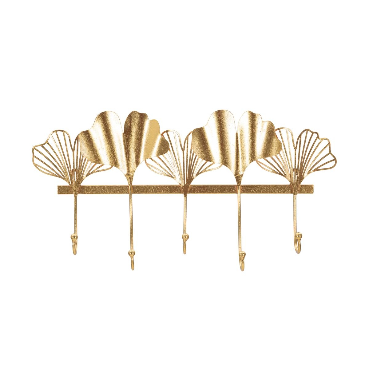 Metalen wandkapstok met 5 haken 26,3x49,5x6 cm Leaves Aanbieding Metalen wandkapstok met 5 haken 26,3x49,5x6 cm Leaves Aanbieding