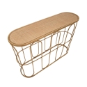 Console en métal style bohème chic avec plateau en rotin Samui Remises