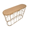 Console en métal style bohème chic avec plateau en rotin Samui Remises