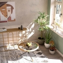 Console en métal style bohème chic avec plateau en rotin Samui Caractéristiques