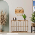 Console en métal style bohème chic avec plateau en rotin Samui Vente