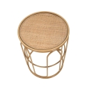 Ronde salontafel van metaal en rattan 55x40x40cm Samui Aanbod