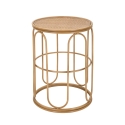 Table basse ronde en métal et rotin 55x40x40cm Samui Promotion