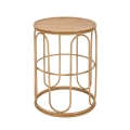 Table basse ronde en métal et rotin 55x40x40cm Samui Promotion
