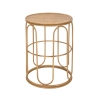 Table basse ronde en métal et rotin 55x40x40cm Samui Promotion