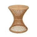 Table basse ronde en rotin 56x48x48cm style bohème chic Teyra Promotion