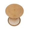 Table basse ronde en rotin 56x48x48cm style bohème chic Teyra Offre
