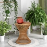 Table basse ronde en rotin 56x48x48cm style bohème chic Teyra Vente