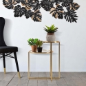 Gouden metalen salontafel met 2 rookglazen planken Mohana Verkoop