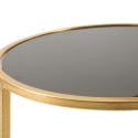 Table basse en métal doré avec 2 plateaux en verre fumé Mohana Réductions