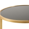 Table basse en métal doré avec 2 plateaux en verre fumé Mohana Réductions