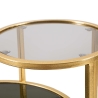 Table basse en métal doré avec 2 plateaux en verre fumé Mohana Catalogue