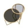 Table basse en métal doré avec 2 plateaux en verre fumé Mohana Offre