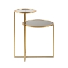 Table basse en métal doré avec 2 plateaux en verre fumé Mohana Remises