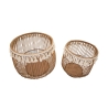 Ensemble de 2 paniers ronds en rotin et tissu Fuji Offre