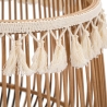 Set van 2 ronde opbergmanden in rattan en stof Fuji Korting