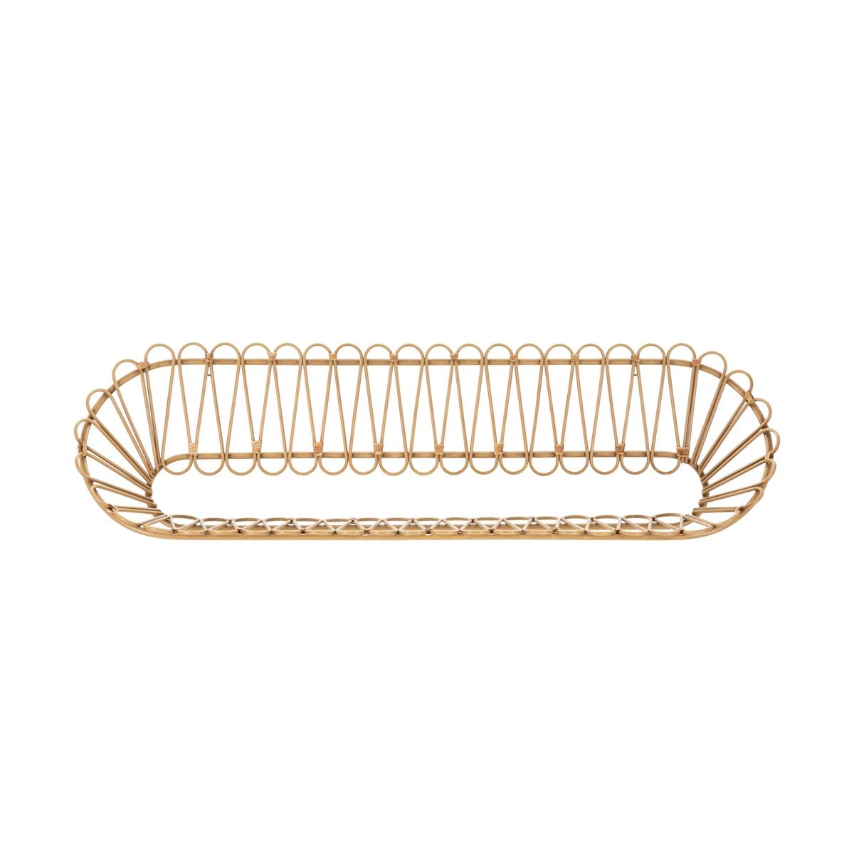 Metalen en rattan wandplank in boho chic stijl Panama Aanbieding Metalen en rattan wandplank in boho chic stijl Panama Aanbieding