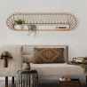 Metalen en rattan wandplank in boho chic stijl Panama Verkoop