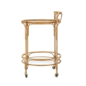 Ronde rattan serveerwagen met glazen leggers Panama Korting