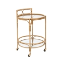 Ronde rattan serveerwagen met glazen leggers Panama Aanbieding