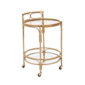 Ronde rattan serveerwagen met glazen leggers Panama Aanbieding