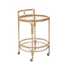 Ronde rattan serveerwagen met glazen leggers Panama Aanbieding