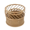 Set van 2 ronde plantenbakken van metaal en rattan Panama Korting
