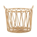Ronde boho chic opbergmand van metaal en riet Panama Aanbieding