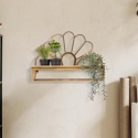 Metalen en rotan wandplank met kledingstang Panama Verkoop