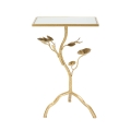 Table basse carrée en métal doré avec plateau en miroir Tisty Promotion