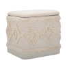 Pouf carré avec rangement en tissu rembourré 40x40cm Damasco Promotion