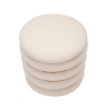 Ronde opbergpoef van hout en stof boho chic Damasco Line Aanbod